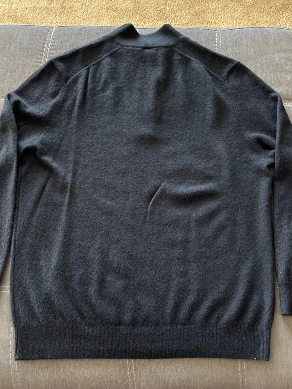 Dunning golf all season quarter zip sweater black cashmere man’s. XL_3
